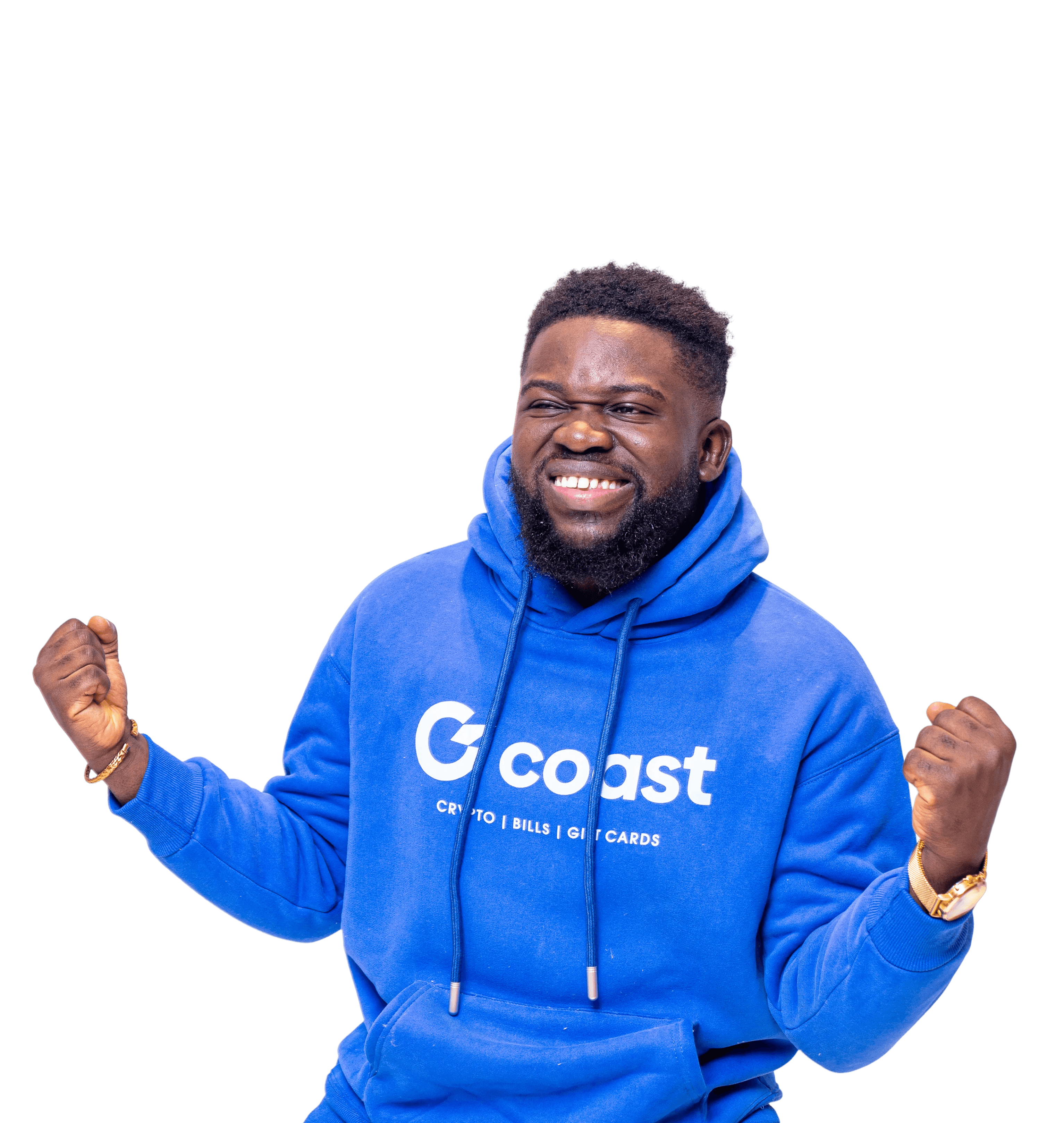 Coast team member wearing branded hoodie
