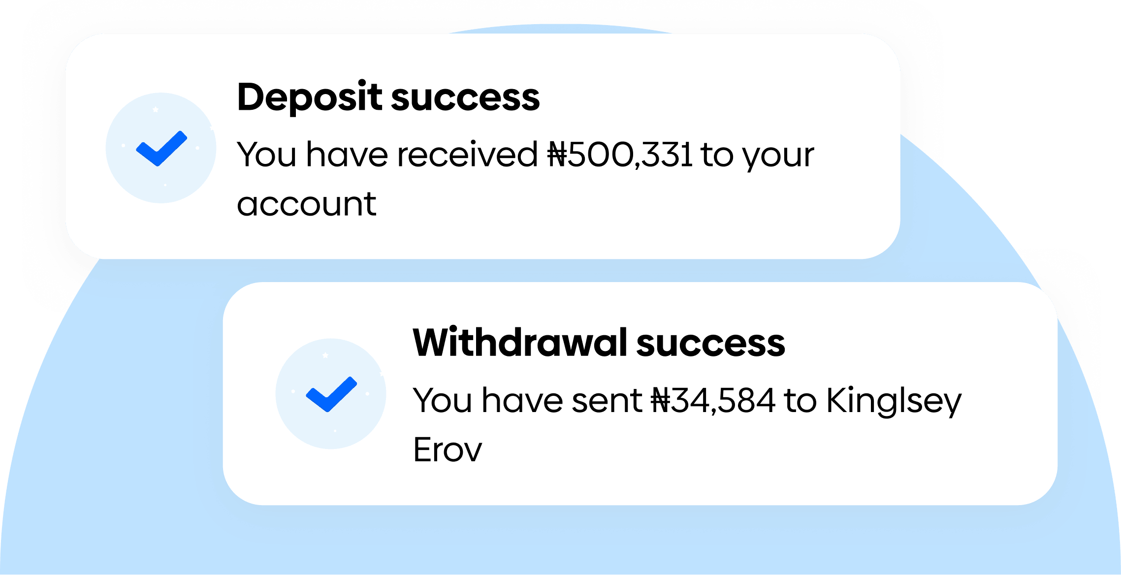 Deposit and withdrawal notifications