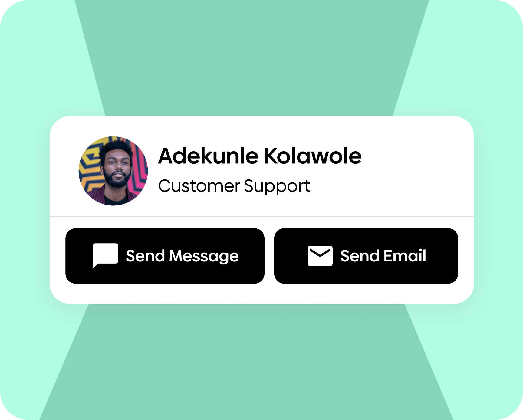 Customer support contact card